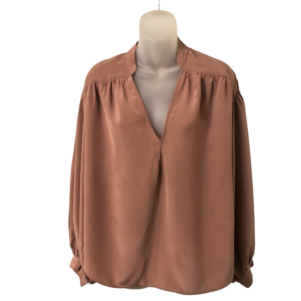 Joie Dusty Rose V-Neck Long-Sleeve Blouse - Picture 11 of 13